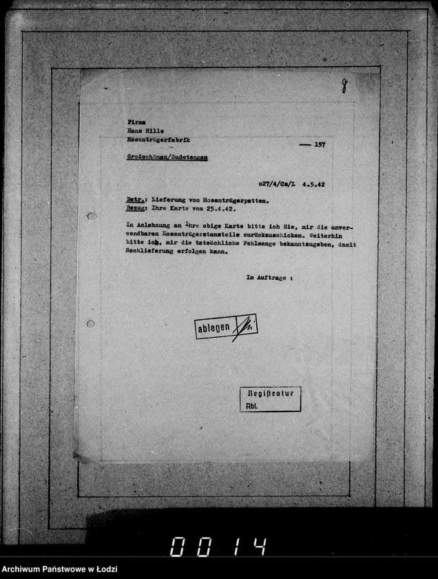 Obraz 12 z jednostki "[Korespondencja z urzędami, instytucjami i firmami]"