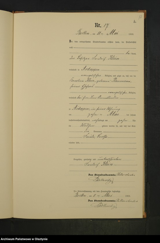 Obraz 20 z jednostki "Geburts-Neben-Register Nr 1 - 48"