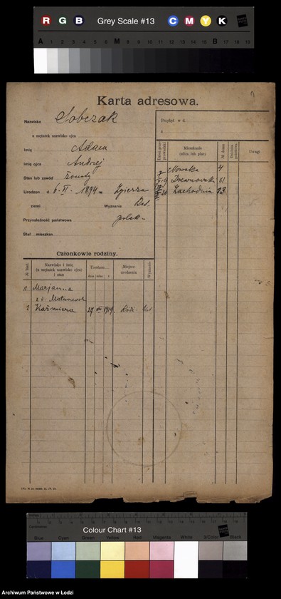Obraz 3 z jednostki "[Spis ludności Łodzi] Sobczak"
