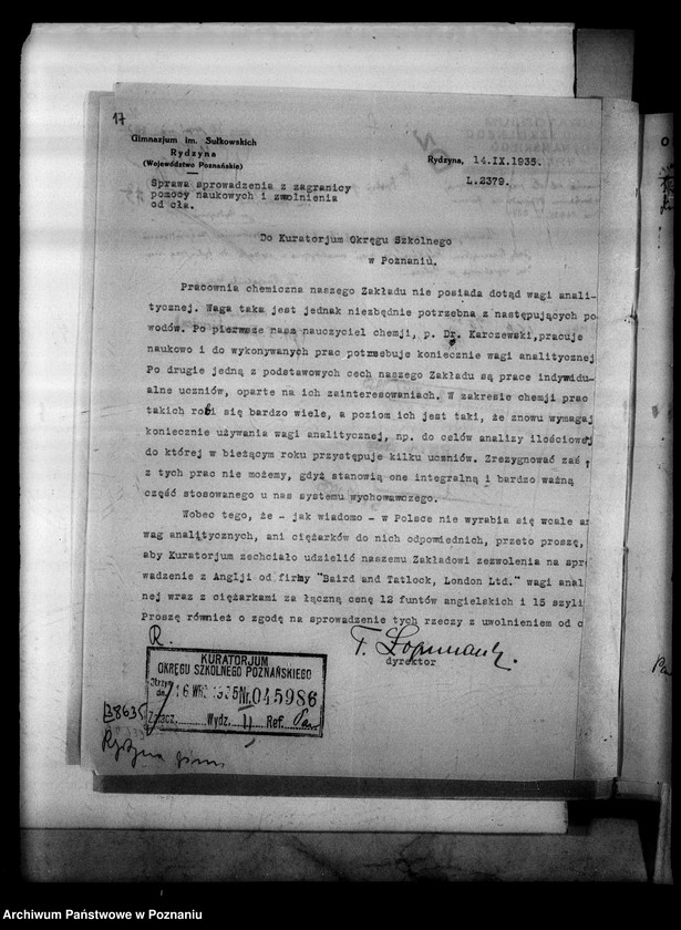 Obraz 20 z jednostki "Prywatne Gimnazjum imienia Sułkowskich- Rydzyna [sprawozdanie z egzaminu dojrzałości wraz z wykazem abiturientów]"