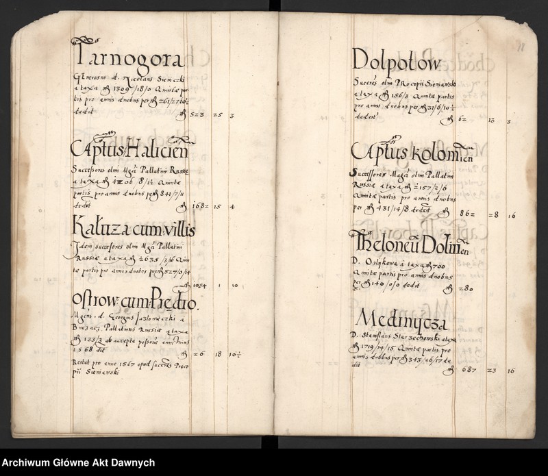 image.from.unit.number "Sumariusz pieniędzy i rejestr retenty piątej części z dochodów dóbr stołowych z terenów całej Rzeczpospolitej."