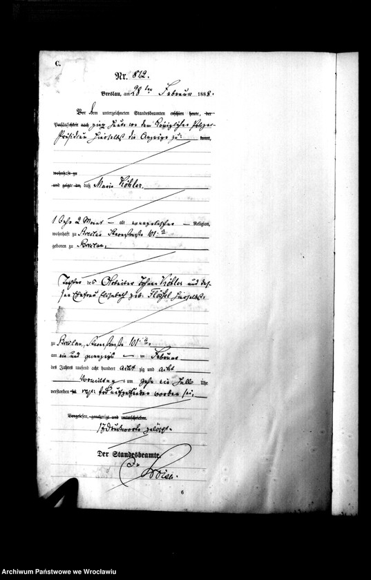 image.from.unit.number "Sterbe-Haupt-Register Breslau I 1888 Band 3"