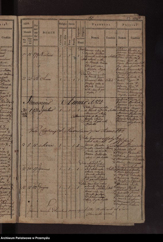 Obraz 16 z jednostki "Księga metrykalna urodzonych: Łazy, Duńkowice"