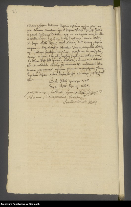 Obraz 17 z jednostki "[Akta notarialne notariusza Modrzewskiego Ludwika rok 1825 od nr 1 do nr 239]"