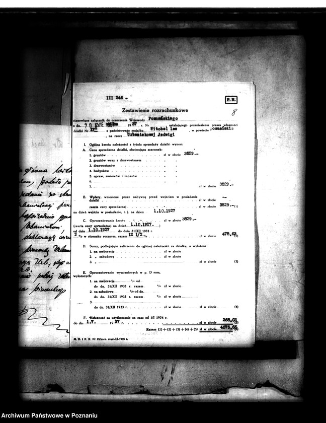 Obraz 12 z jednostki "Parcelacja lasu Witobel XV powiatu poznańskiego Jadwiga Urbaniak"