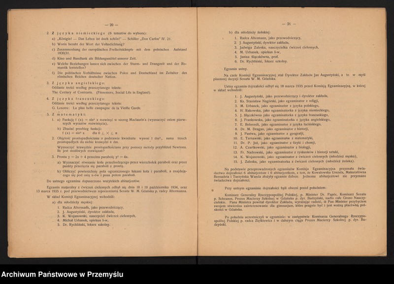 image.from.unit.number "Sprawozdanie Dyrektora Gimnazjum Macierzy Polskiej w Gdańsku za rok szkolny 1934/35"