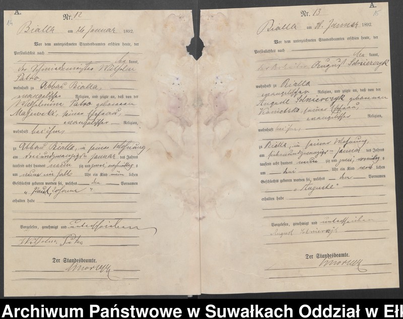 image.from.unit.number "[Geburts-Haupt-Register des Königlichen Preussischen Standes-Amtes Bialla Kreis Johannisburg]"