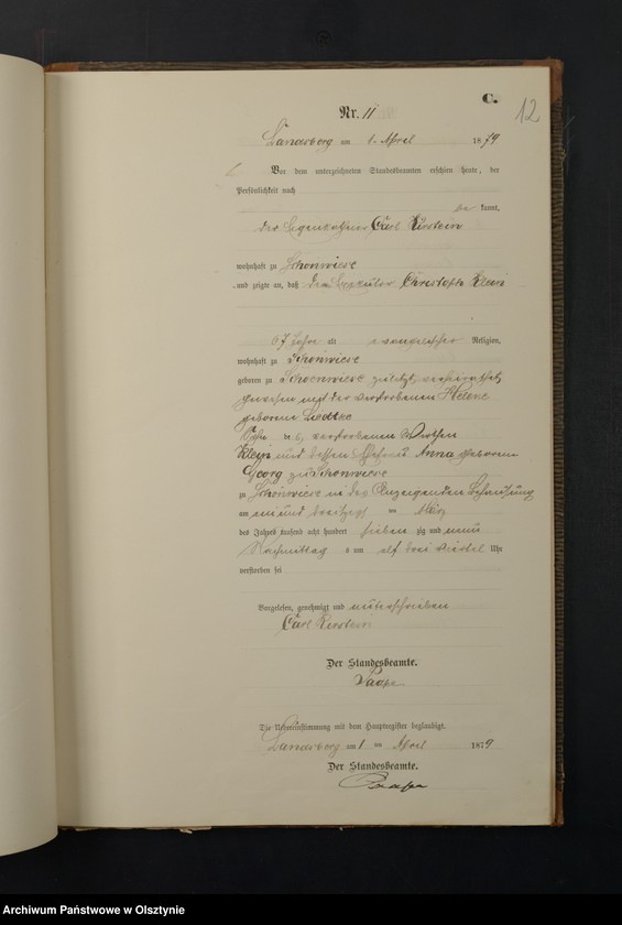 image.from.unit.number "Sterbe-Neben-Registre Nr 1 - 40"