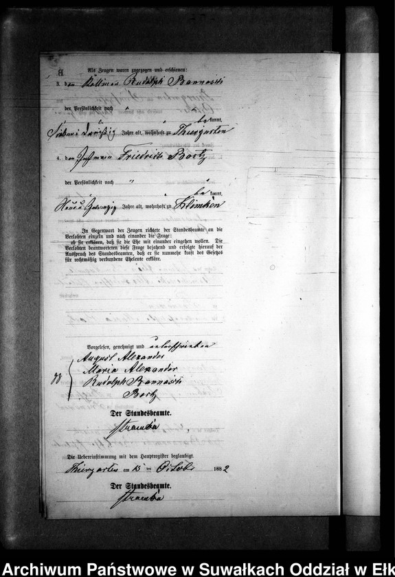 image.from.unit.number "Heiraths-Neben-Register des Preussischen Standes-Amtes Prinowen Kreis Angerburg"