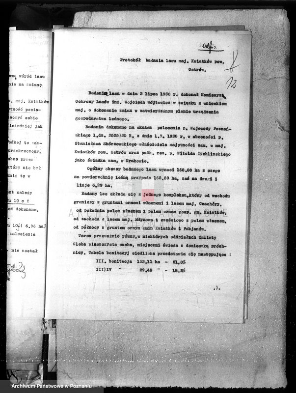 image.from.unit.number "Nadzór nad gospodarką w lasach majętności Kwiatków powiat ostrowski"
