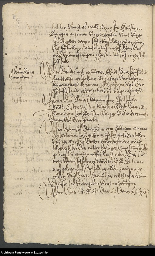 Obraz 10 z jednostki "Dr. Christian Schwartz contra Stiftsvogt Martin v[on] Kleist und den Kammerrat Reimer v[on] Wolde zu Dargen [Dargiń] und Wusterbarth [Ostre Bardo]."