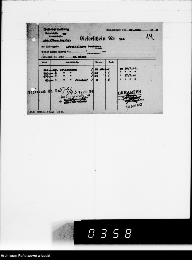 Obraz 18 z jednostki "Lieferscheine Pabianice"