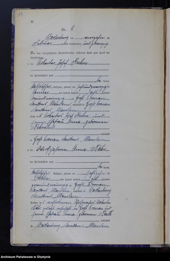 image.from.unit.number "Heirats-Haupt-Register Nr 1 - 62"