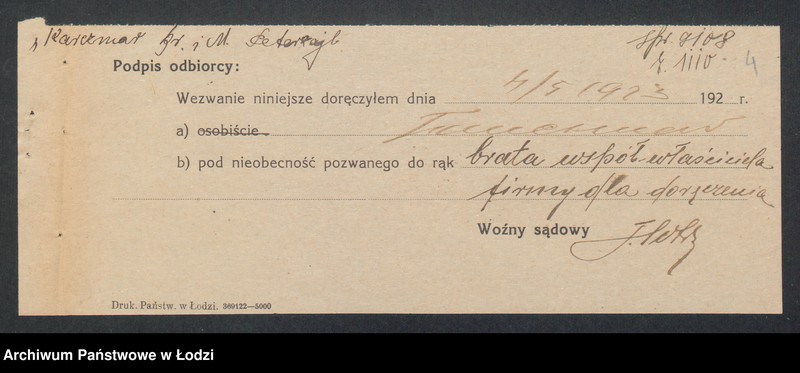 Obraz 6 z jednostki "Bracia Karczmar i M. Peterseil - handel manufakturą"