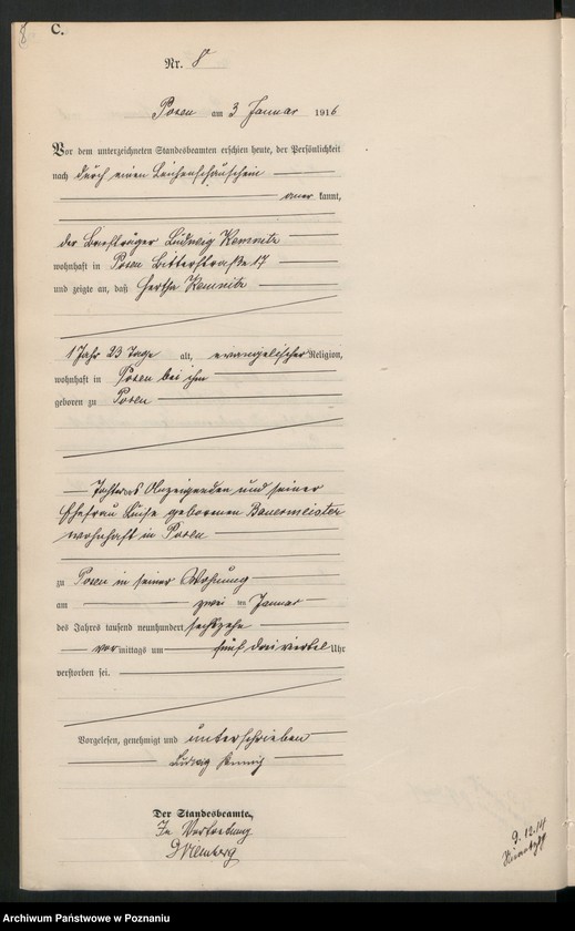 Obraz 10 z jednostki "Księga miejscowa zgonów tom I [Rejestr główny zgonów]"