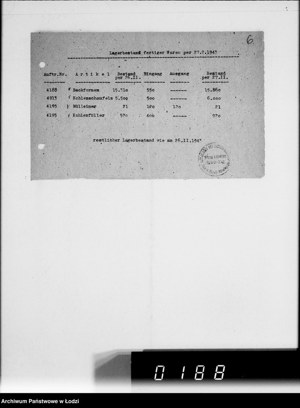 Obraz 10 z jednostki "Lager.Bestandsmeldungen"