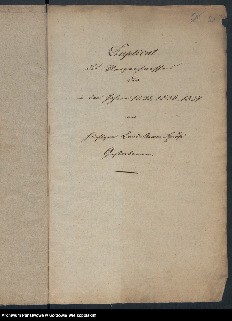 image.from.unit.number "Duplikate des Kirchenbuchs vom Landarmenhaus zu Landsberg an der Warthe"