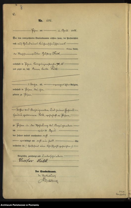 Obraz 10 z jednostki "Księga miejscowa zgonów tom II [Rejestr główny zgonów]"