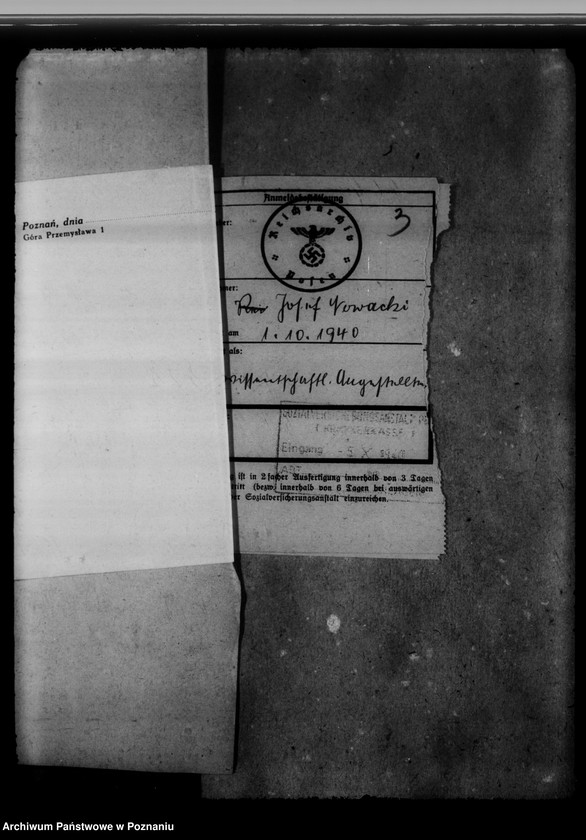 Obraz 7 z jednostki "Personalakten des wissenschaftlichen Angestellten Dr. Josef Nowacki, auch Kaletka, Siuchniński, Rzyski, Wojciechowski und Spychalski"