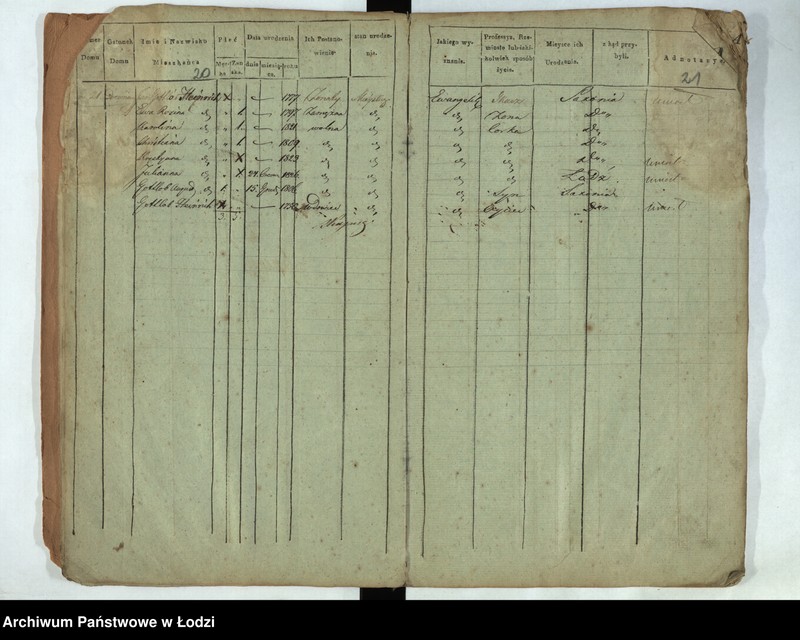 Obraz 12 z jednostki "[Księga ludności stałej Łódka, Ślązaki, Prządnicza (osada) nr 1-218]"