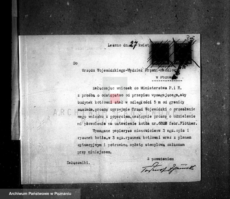 Obraz 7 z jednostki "Fabryka skrzyń F. Zgaiński w Lesznie nr woj. kotła 2324"