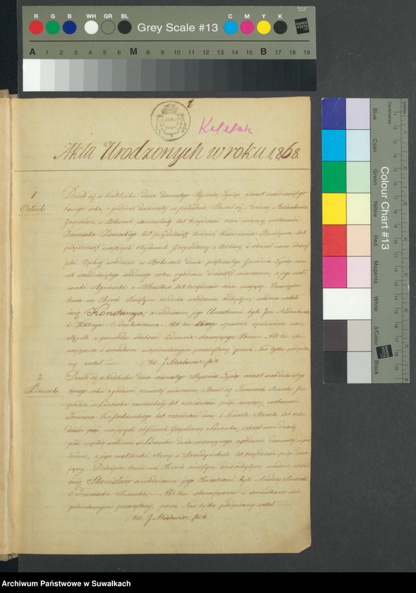 Obraz 3 z jednostki "[Duplikat Aktów Urodzenia, Zaślubienia i Zejścia Parafii Rzymsko-Katolickiej w Kaletniku 1868 r.]"