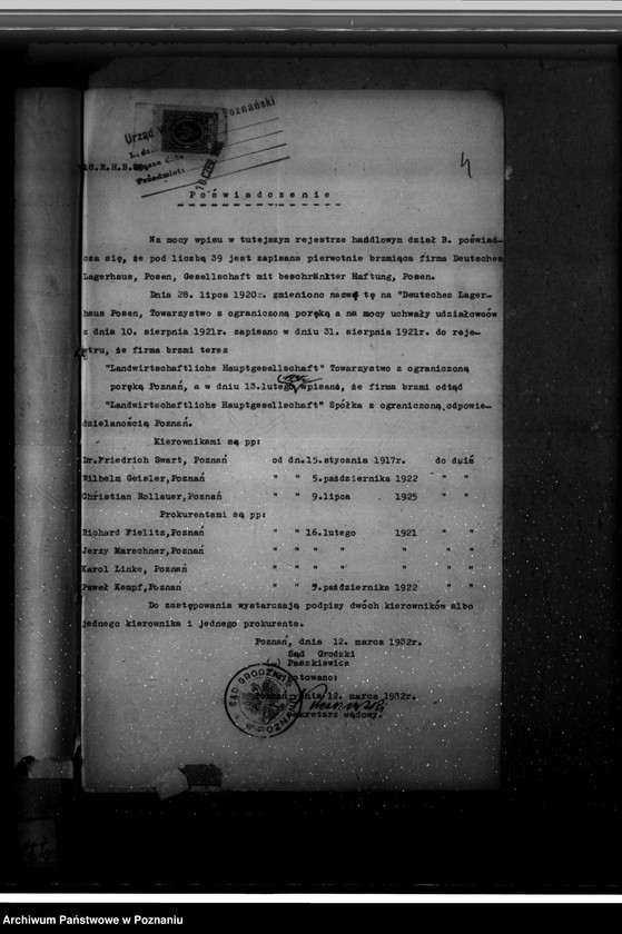 Obraz 8 z jednostki "Zatwierdzenie projektu urządzenia zakładu przemysłowego młyna śrutowego do maków nr 521 dla Firmy Landwirtschaftliche Hauptgesellschaft spółka z o. o. w Poznaniu"