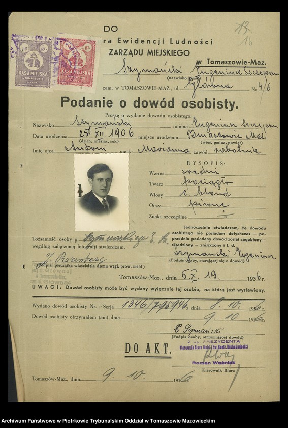 image.from.unit.number "Dowodów osobistych od nr 1334 do 1550. Tom VIII"