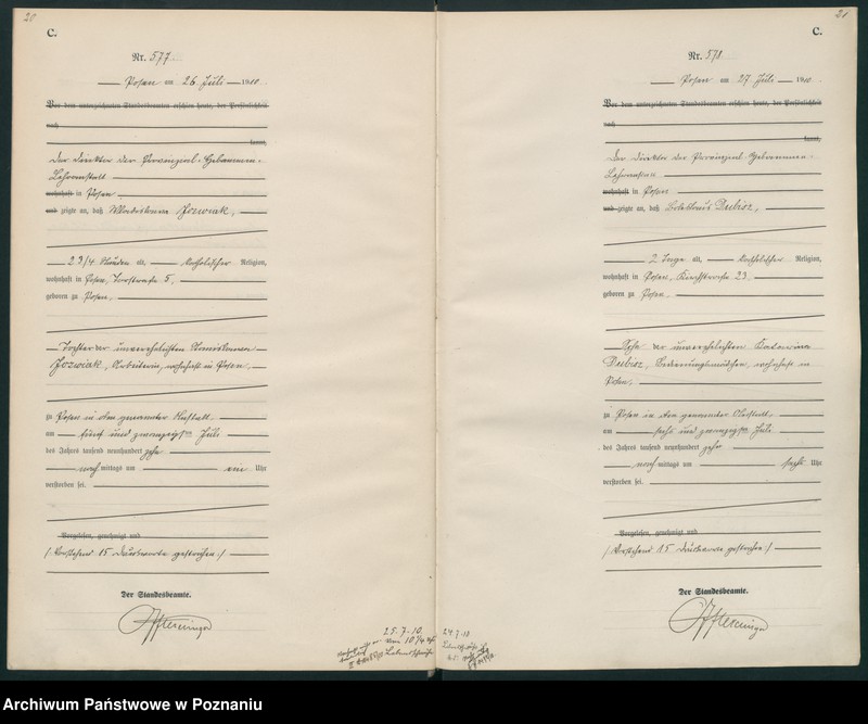 Obraz 13 z jednostki "Księga miejscowa zgonów tom II [Rejestr główny zgonów]"