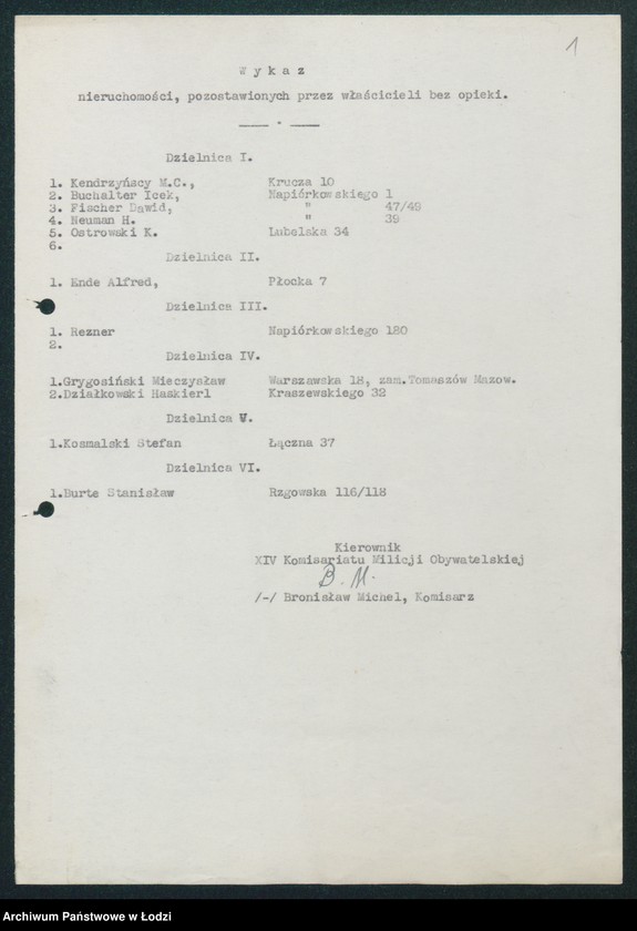 Obraz 3 z jednostki "[Akta XIV Komisariatu Milicji Obywatelskiej - pokwitowania oddanej broni, spisy wolnych lokali, rowerów i motocykli]"