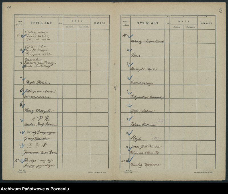 Obraz 9 z jednostki "Sekretarjat P V Wice-Minister Dr Wachowiak. Rejestr akt"