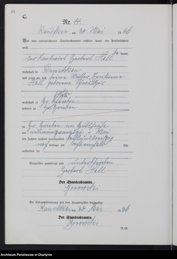 image.from.unit.number "Sterbe-Register /Neben-Register/ Nr 1 - 34"