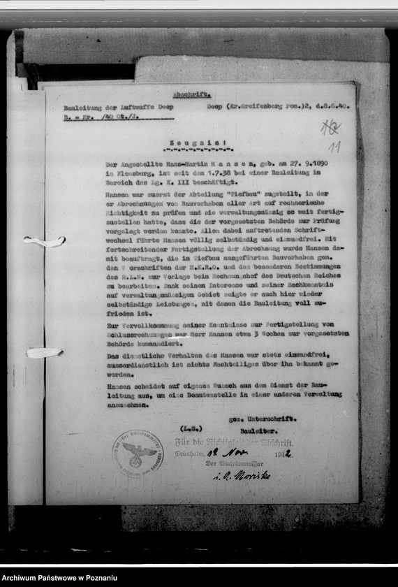 Obraz 15 z jednostki "Hansen, Hans- Martin - komisarz obwodowy"