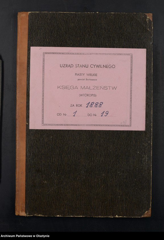 image.from.unit.number "Heiraths-Neben-Register Nr 1 - 19"