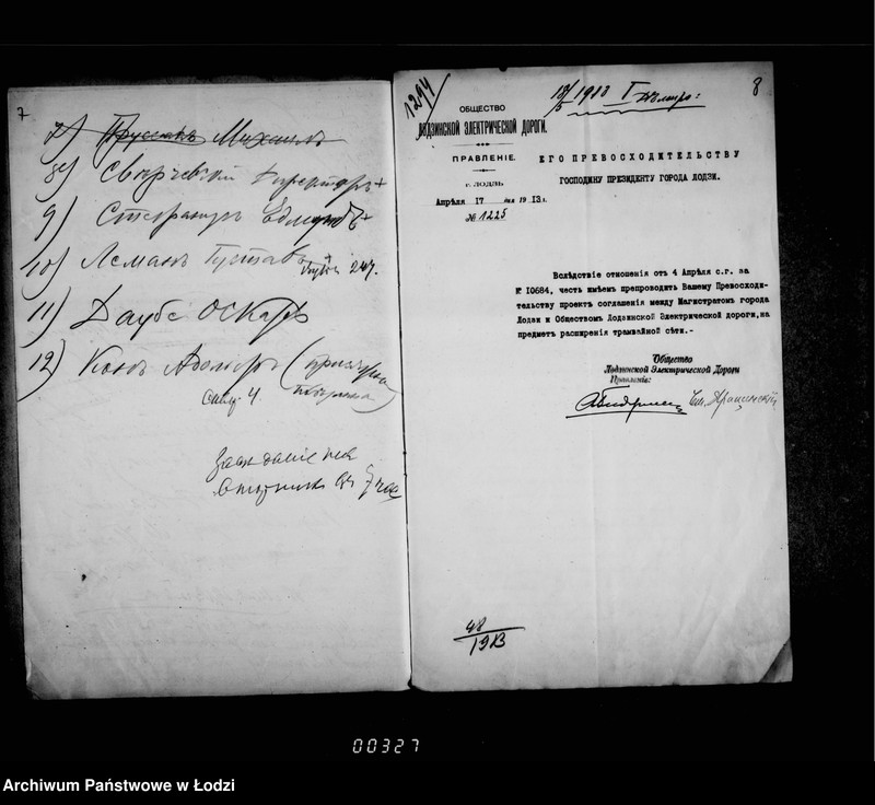 Obraz 10 z jednostki "Ob ustrojstve novych tramvajnych linji v gorode Lodzi"