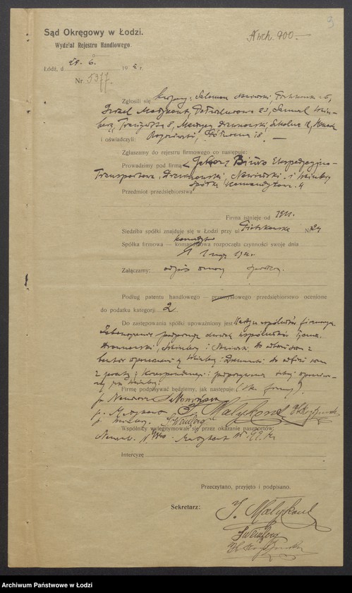 Obraz 11 z jednostki "„Jakor – M. Drewnowski, S. Nowicki, S. Weinberg” – Biuro ekspedycyjno-transportowe spółka komandytowa"