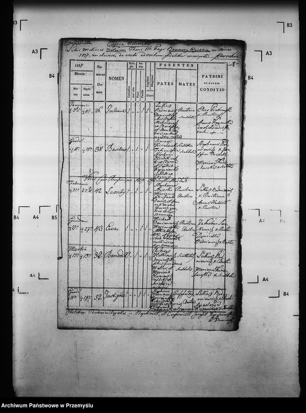 Obraz 12 z jednostki "[Kopie ksiąg metrykalnych parafii Brunary Wyżne z filiami Brunary Niżne, Czarna, Jaszkowa (dekanat Grybów)]"