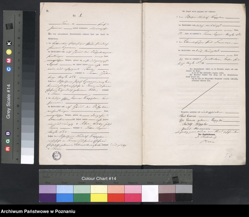 Obraz 3 z jednostki "Księga miejscowa małżeństw tom I [Rejestr główny małżeństw]"