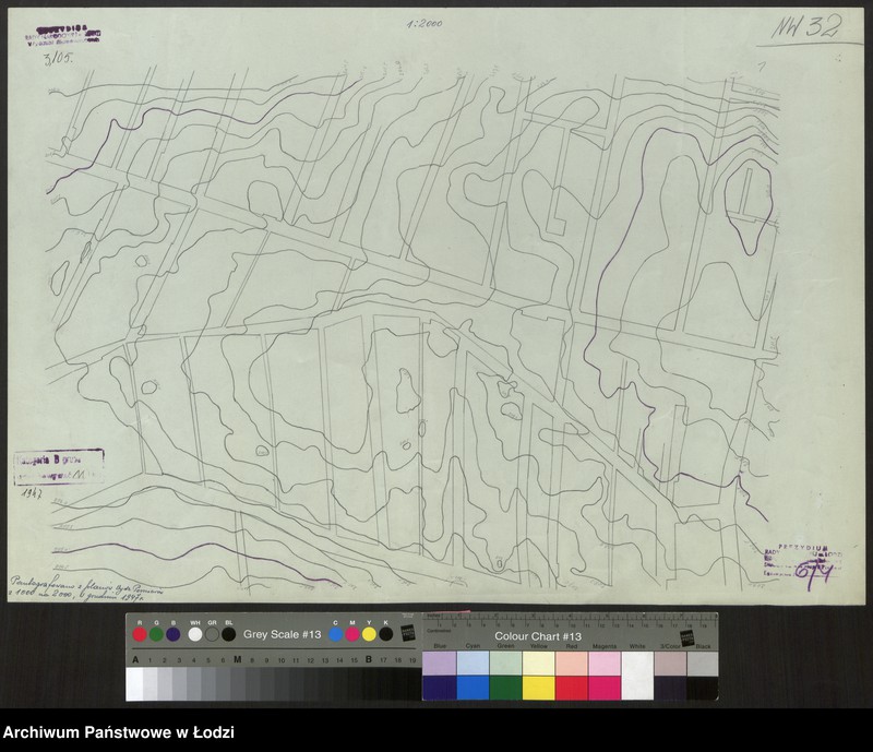 Obraz 1 z jednostki "Plan sytuacyjno-warstwicowy m. Łodzi. Sekcja NW32"