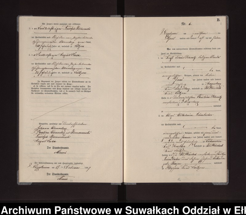 image.from.unit.number "Heiraths-Neben-Register des Preussischen Standes-Amtes Gross Stürlack Kreis Loetzen"