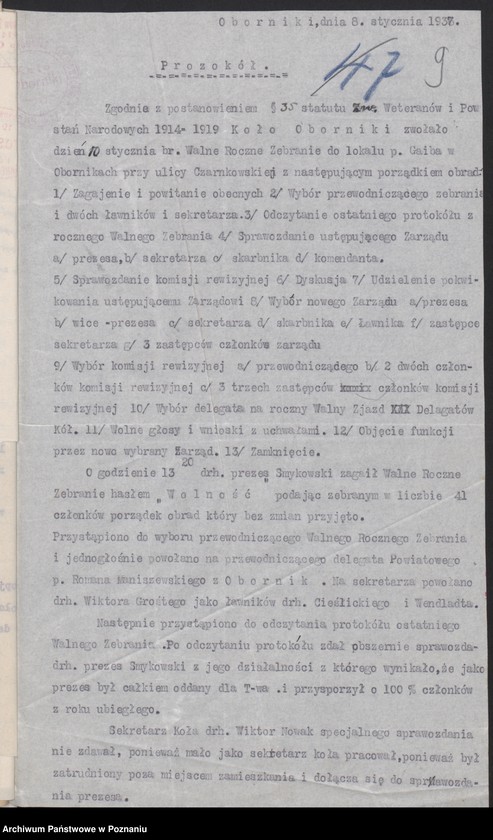 Obraz 13 z jednostki "Oborniki - akta koła."