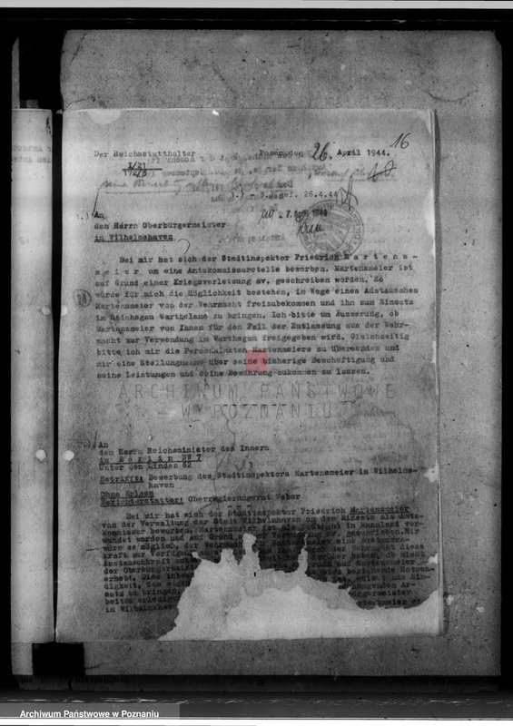 Obraz 20 z jednostki "Bewerbungen um Amtskommissarstellen"