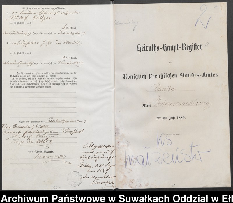 image.from.unit.number "Heiraths-Haupt-Register des Königlich Preussischen Standes-Amtes Bialla Kreis Johannisburg"