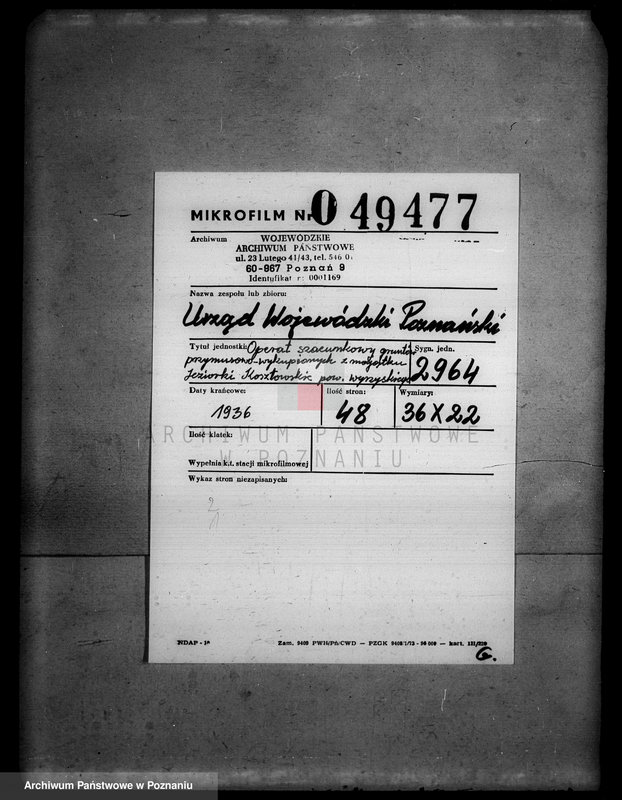 Obraz 2 z jednostki "Operat szacunkowy gruntów przymusowo-wykupionych z majątku Jeziorki Kosztowskie powiatu wyrzyskiego"