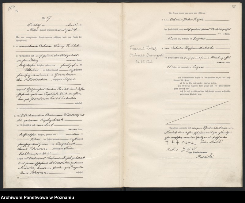 Obraz 20 z jednostki "Księga miejscowa małżeństw [Rejestr główny małżeństw]"