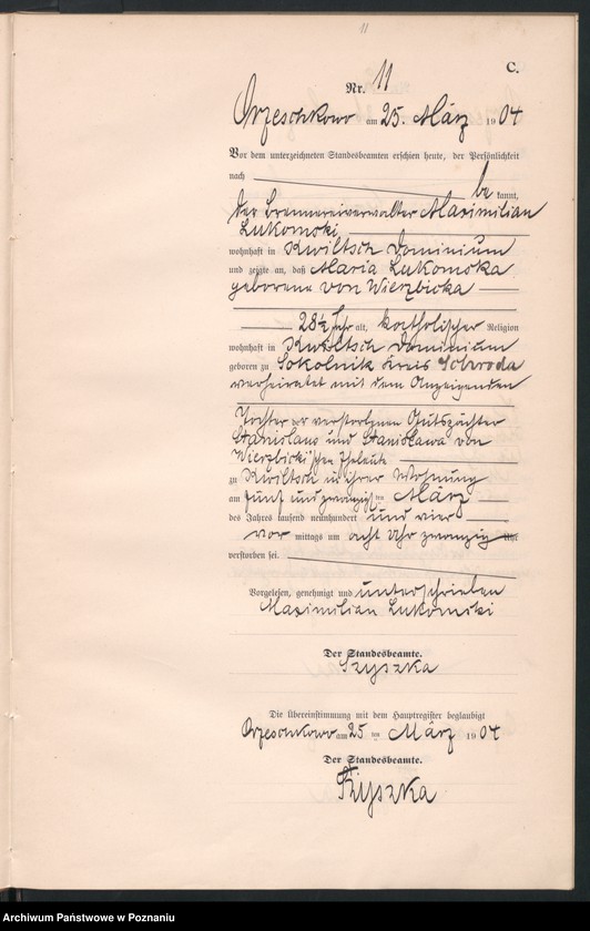 Obraz 14 z jednostki "Sterbe-Neben-Register"