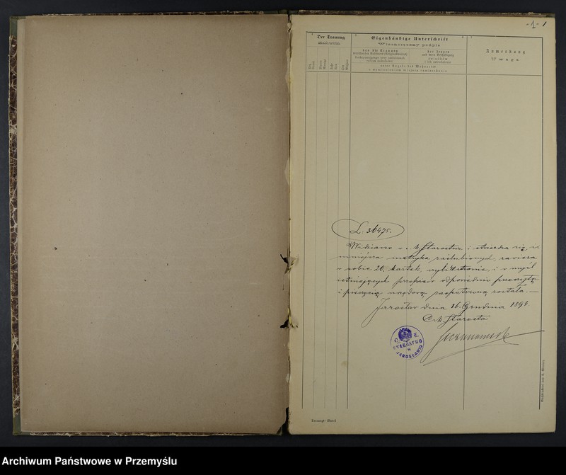 image.from.unit.number "Trauungsbuch des Isr.[aelitischen] Matriken-Bezirkes Jaroslau 1895"