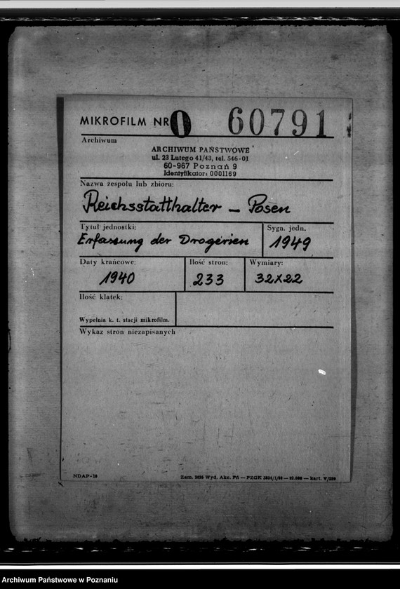 Obraz 2 z jednostki "Erfassung der Drogerien"