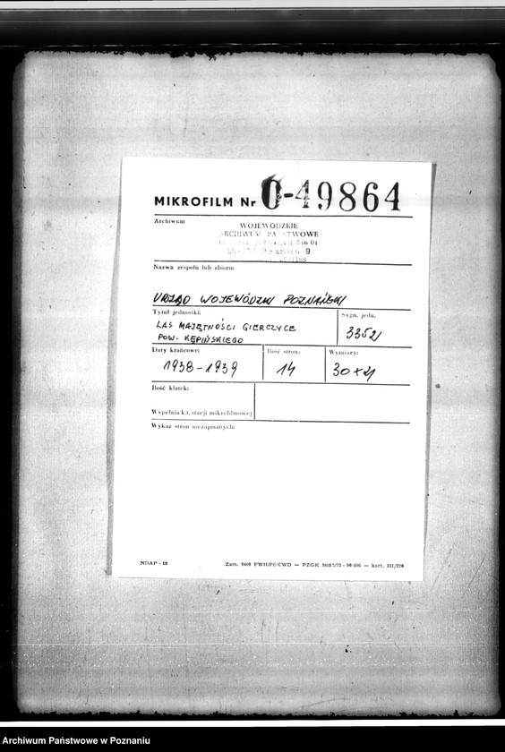 Obraz 2 z jednostki "Las majętności Gierczyce powiatu kępińskiego"