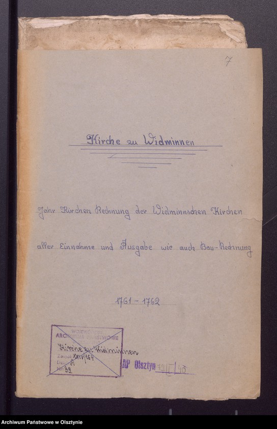 image.from.unit.number "Jahr Kirchen Rechnung der Widminschen Kirchen aller Einnahme und Ausgabe wie auch Bau-Rechnung"